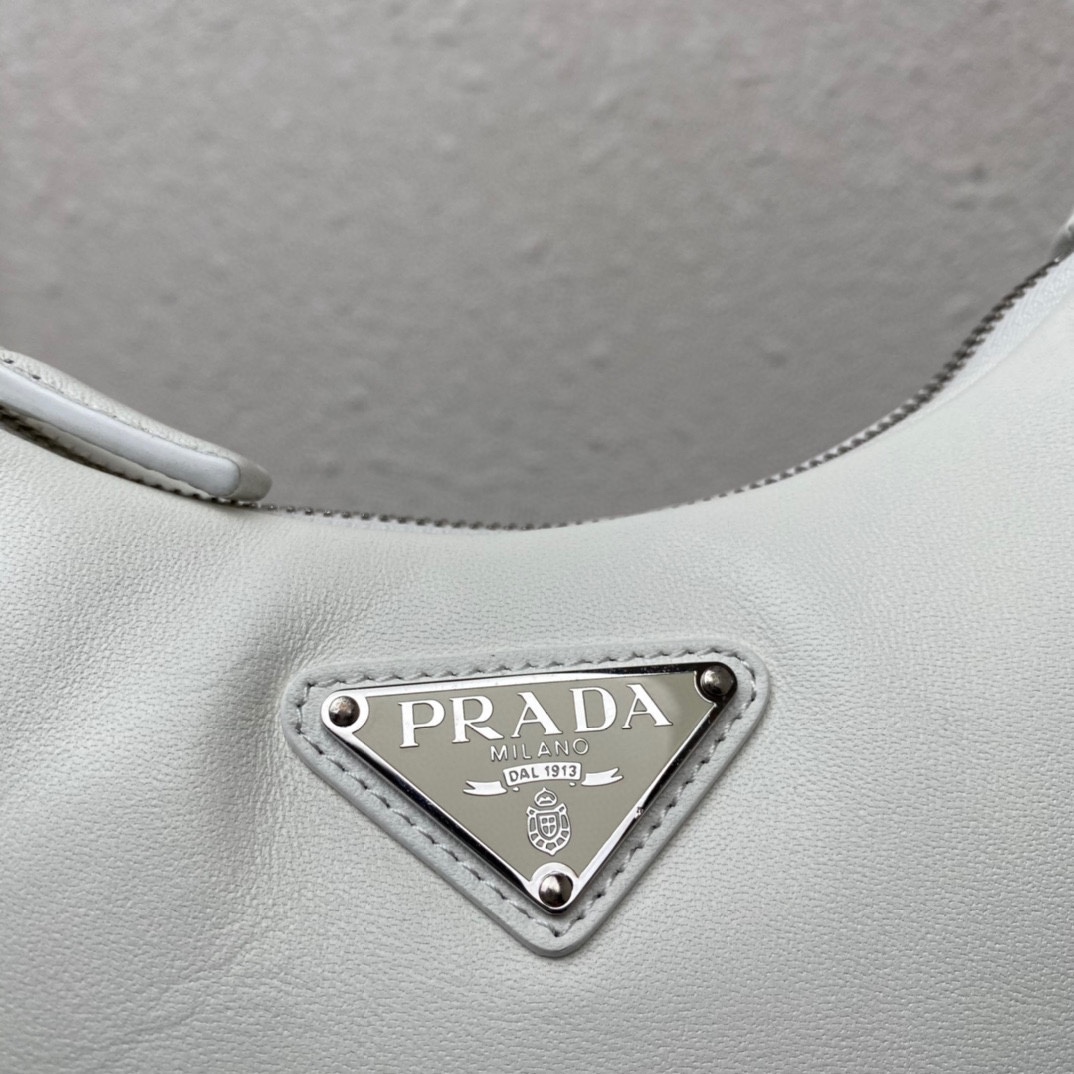 Prada Padded Nappa Leather Re Edition 2005 Shoulder Bag White 1BH204